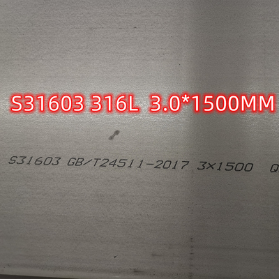 Plaques d'acier inoxydables inoxydables des propriétés 316L de plaque d'acier d'ASTM A240 S31603 316L