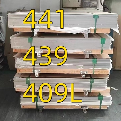 1.4509 tôle en acier inoxydable AISI 441 2B 2D SUS441 tôle en métal 2D surface utilisée pour le système d'échappement automobile