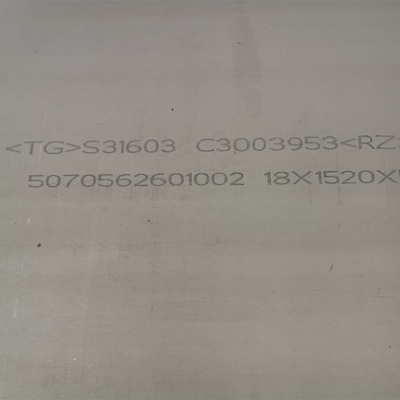 La plaque d'acier inoxydable NO.1 du PLAT ASTM A240 316L de solides solubles 316L a fini la largeur de 2000mm