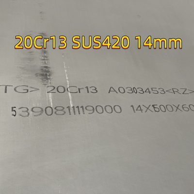 AISI 420 feuille TISCO 20Cr13 SUS420J1 430J2 DIN 1.4021 Plaque en acier inoxydable de 10 à 50 mm