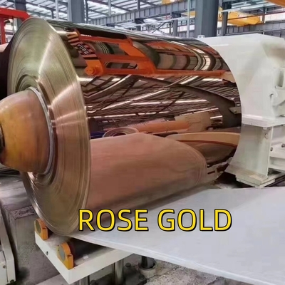 ROSE GOLD 0.5*1220x2440mm Plaque de miroir lisse en acier inoxydable pour la décoration du plafond