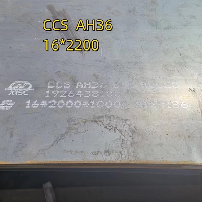 Taille de la plaque d'acier de haute résistance AH36: 50 mmT x 2438 mmW x 1500 mmL Plaque d'acier de navire CCS LR BV Classe pour marine