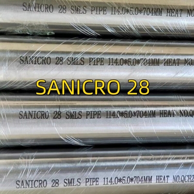 SANICRO 28 UNS N08028/W. Nr. 1.4563 SMLS PIPE alliage28 Tubes en acier inoxydable 114*5*6000