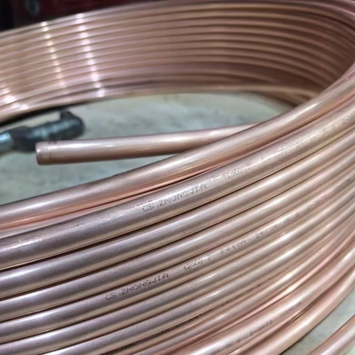 ASTM B280 cuivre pur 99,95% climatiseurs tuyaux de cuivre souples tubes de bobine de crêpe en cuivre