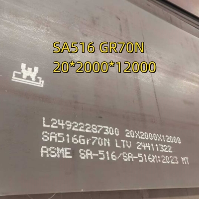 Plaque en acier au carbone ASTM A-516 Gr 70 (largeur de 6 pieds x longueur de 40 pieds) épaisseur 3/8 selon la norme EN10204 3.1 Cert