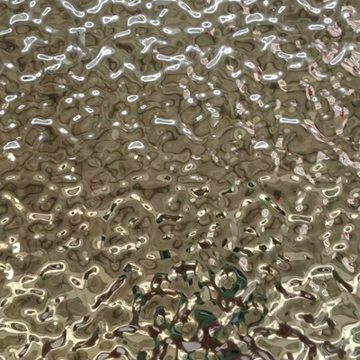 Décoration SUS304 en acier inoxydable Panneau de tôle ondulée à l'eau miroir noir poli