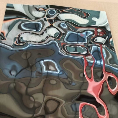 201 304 Plaque ondulée à l'eau métal argenté avec effet d'eau Taille 1220 X 3000 mm