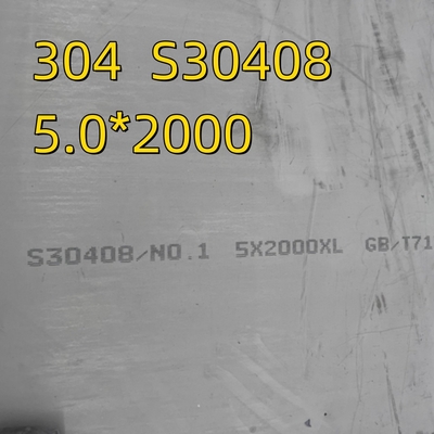 2000 mm Largeur 304 S30408 1.4301 Plaques en acier inoxydable laminées à chaud ASTM A240 NO.1 Finition