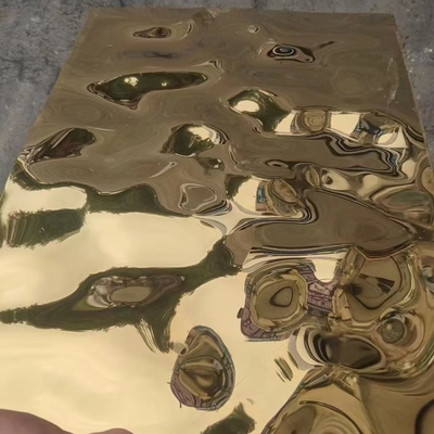 Personnaliser la grande vague de l'eau ondulatoire feuille d'acier inoxydable pour le panneau mural décoration de plafond hôtel