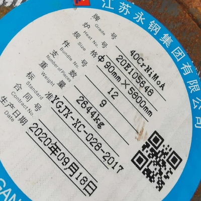 ASTM SAE4340 Barre ronde en acier forgé en alliage de dia de 90 mm SNCM439/40 CrNiMoa