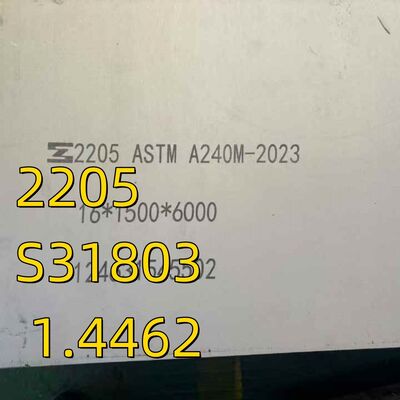 Plaque en acier inoxydable ASTM A182 F51 38*1220*2440mm S31803 1.4462 Acier Duplex