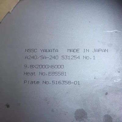 S31254 254 SMO Plaque en acier inoxydable laminée à chaud F44 SA240 UNS S31254 Plaque 3,0*1219*2438 mm