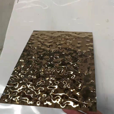 Panneau décoratif en acier inoxydable SUS304 finition miroir argenté, aspect vague d'eau