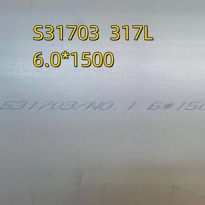 SS317LS Plaque en acier inoxydable 1.4438 X2CrNiMo18-16-4 4*1500*6000mm Plaque 317L laminée à chaud